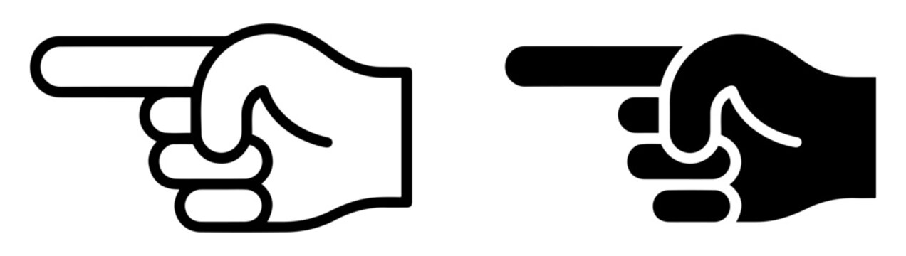 finger pointing icon hand gesture vector