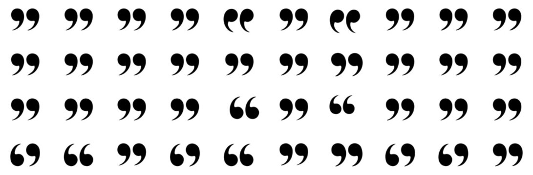 quotation marks icon set vector