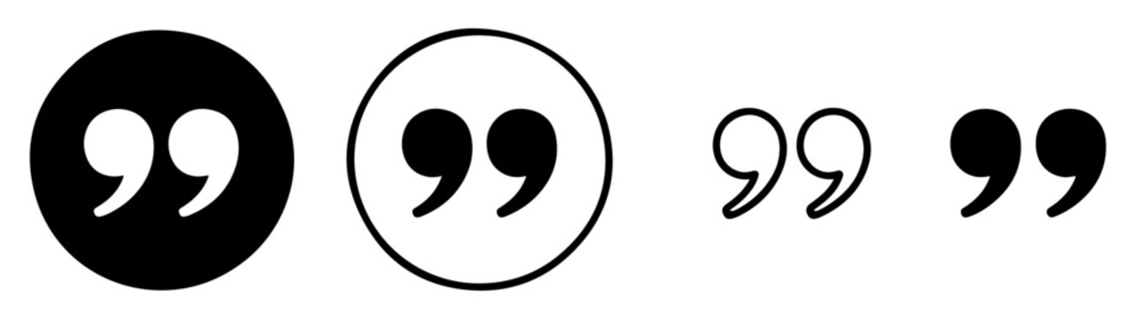 quotation mark icon vector design set