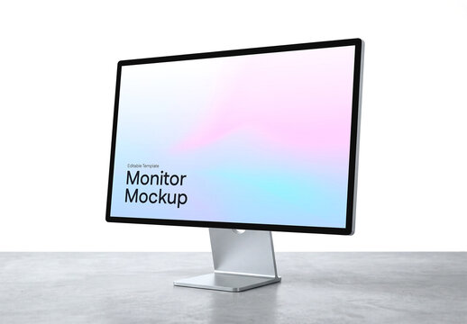 Modern PC Monitor Screen Mockup
