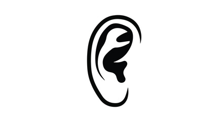 Obraz premium Human Ear Hearing Organ Illustration for Audiology and Deafness Awareness