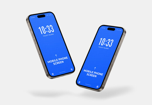 Two Floating Smartphone Mockup