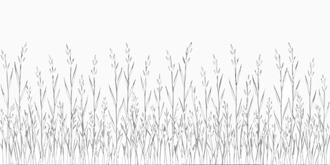 Grass border illustration seamless pattern on white background © Amrito