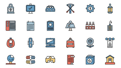 Obraz premium Collection of various business icons.
