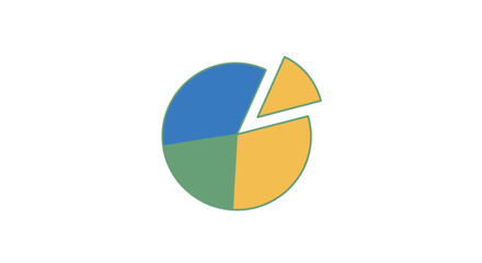 Fototapeta premium Colorful Pie Chart with Four Sections.