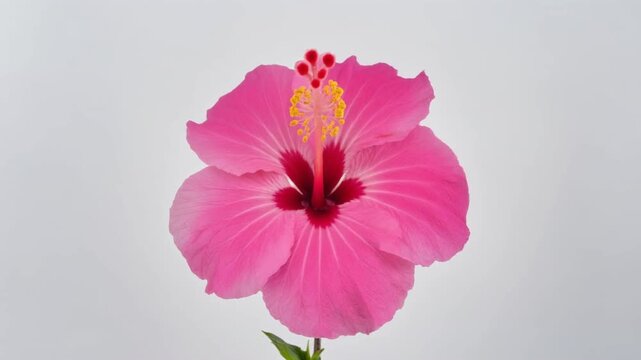 Close Up Pink Hibiscus Flowers In Soft Studio Light.
