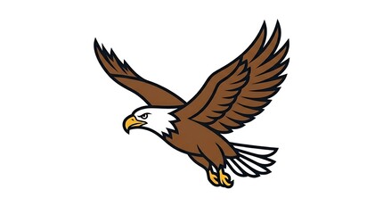 Fototapeta premium American bald eagle in flight.