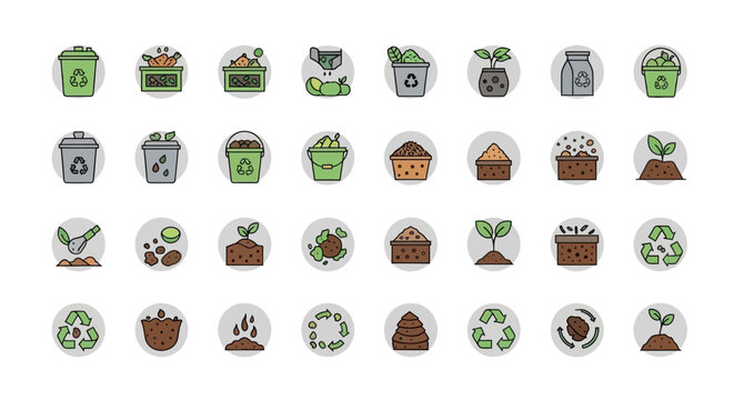 Eco friendly icons on white background.