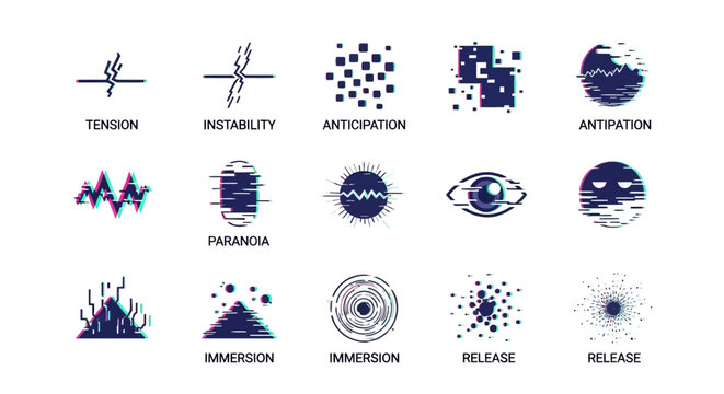 Emotional Concepts Abstract Symbols Icons.