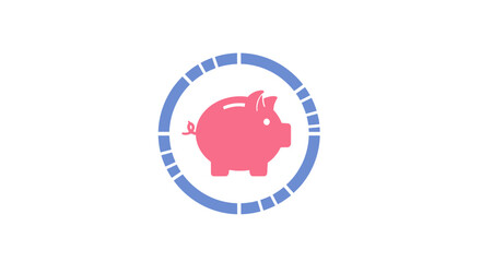 Pink Piggy Bank Savings Icon. © alok
