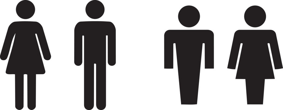 Gender Identity Icons: Simple silhouette icons representing gender identity, providing clear and concise visual information.