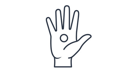 Fototapeta premium Hand with palm facing outward showing.