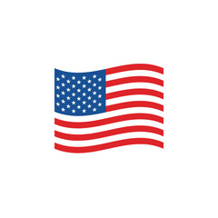 Fototapeta premium Minimalist flat icon of an American flag waving