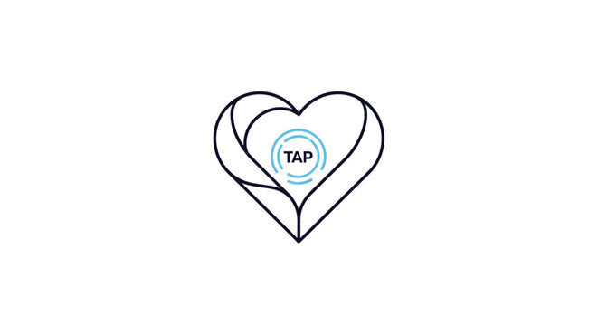 Heart Shape Icon with Tap Symbol.