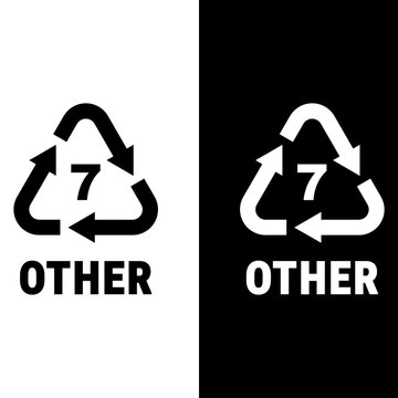 Other 7 Plastic Recycling Symbol Icon Black and White