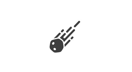 Black meteorite icon with motion lines. © Jagung