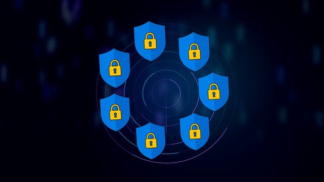 Digital shields with locks arranged in a circular pattern
