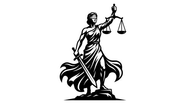 Lady Justice Bold Silhouette T-Shirt Graphic Vector