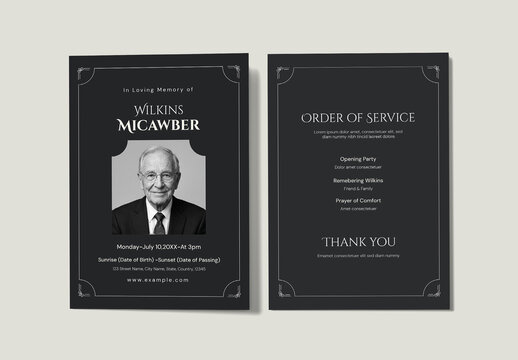 Funeral Program Invitation Layout