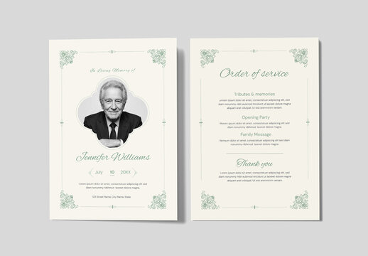 Funeral Program Memorial Event Flyer Layout