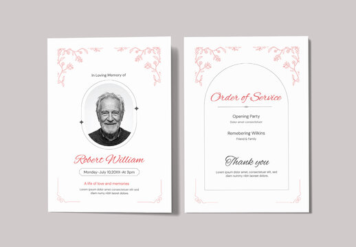 Minimal Funeral Program Layout