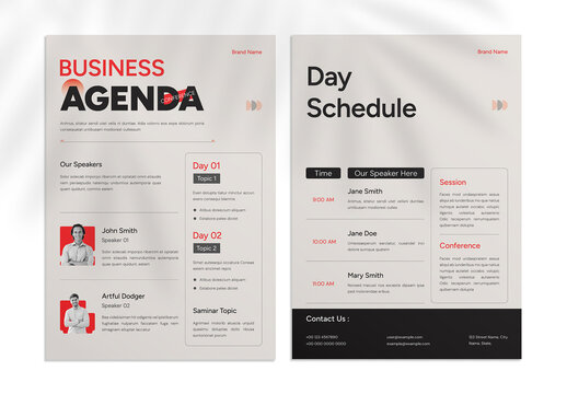 Business Conference Agenda Flyer Template for Corporate Events