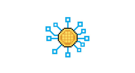 Obraz premium Digital Network Connection Node Icon.