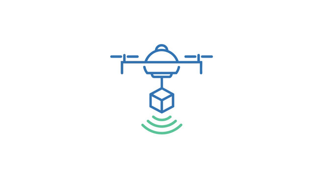 Drone carrying a cube wirelessly.