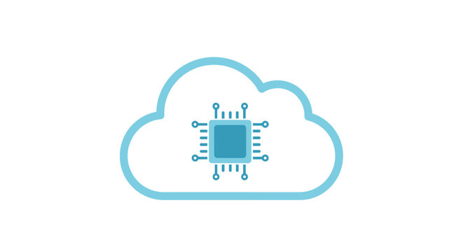 Cloud computing technology icon design.