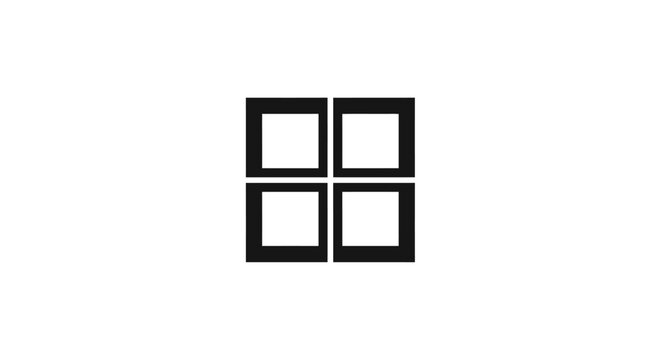 Simple black square frame design element.