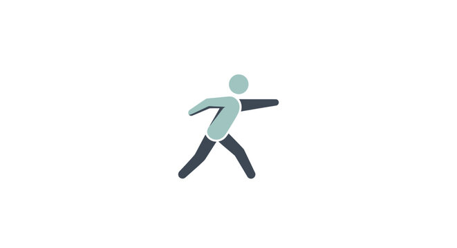 Simple Illustration of Running Human Figure.