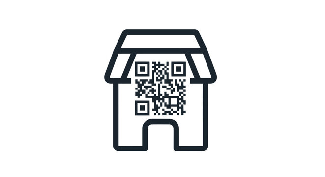 QR Code on House Icon.