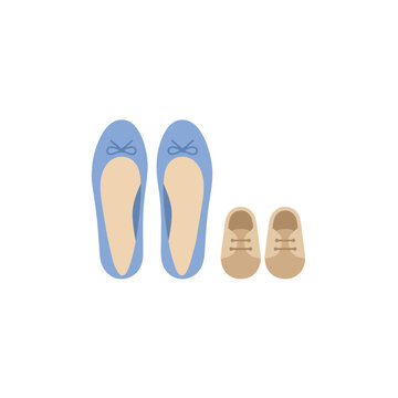 Endearing Neat Adult Baby Shoes Family Vector