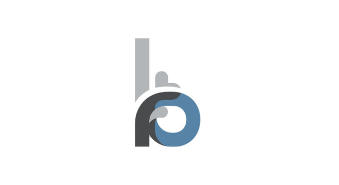 Abstract Monogram 'rb' Logo Design with Blue and Gray Tones