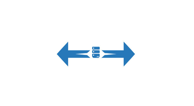 Blue arrows pointing in opposite directions.