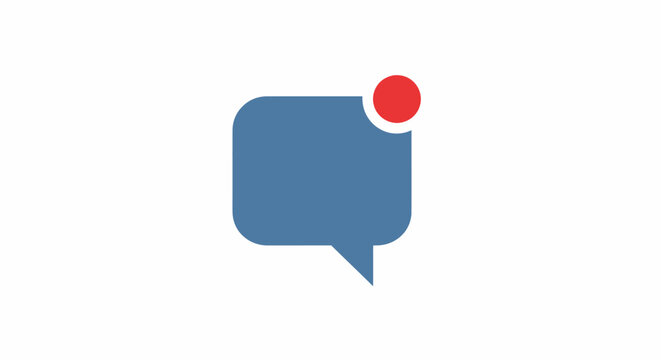 Blue Speech Bubble with Red Notification.