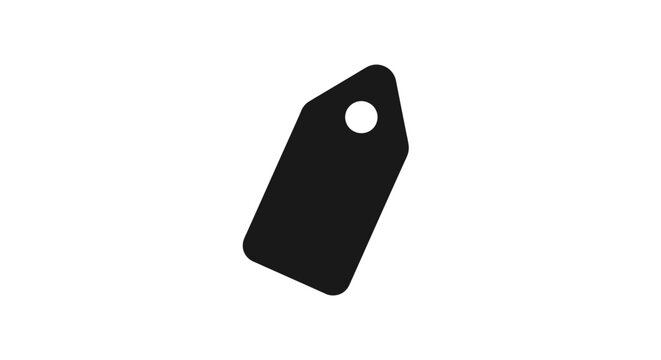 Black Price Tag with Hole Isolated.