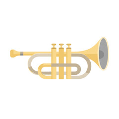 Obraz premium Trumpet Vector Illustration With Valves With Bell