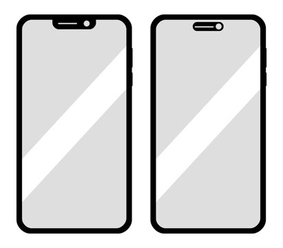Blank Smartphone Screen Mockup Collection Mobile Device Vector Set