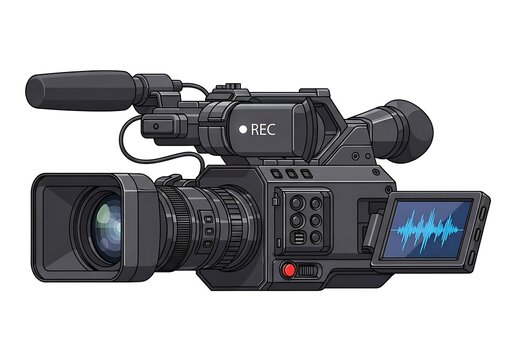 Professional Camcorder Illustration - Capturing Moments with Precision and Clarity.