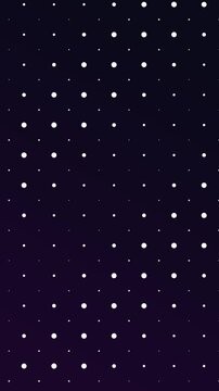 Animated Seamless Pattern Of Pulsating White Dots With Vortex Animation On A Dark Purple Background, Seamless Loop, 4K 9:16 Vertical Video