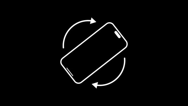 Smartphone rotate screen animation isolated on black background video footage clip motion graphic.