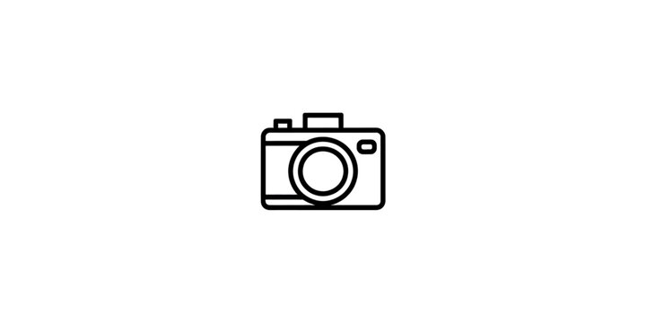 Compact digital camera vector icon on white background