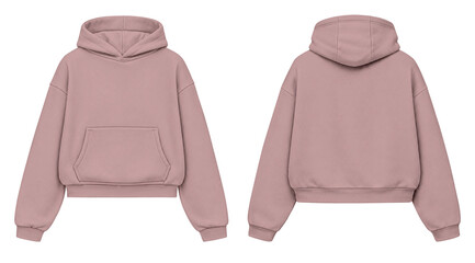 Blush Pink Hoodie Mockup Front and Back View Isolated on Transparent Background for Apparel Design © Drip
