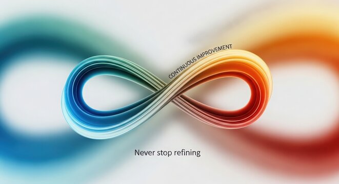Continuous Improvement Infinity Symbol with Colorful Gradient