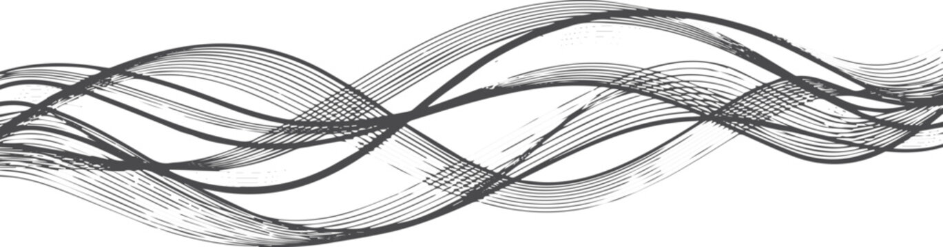 Black wavy parallel lines forming a horizontal flowing pattern