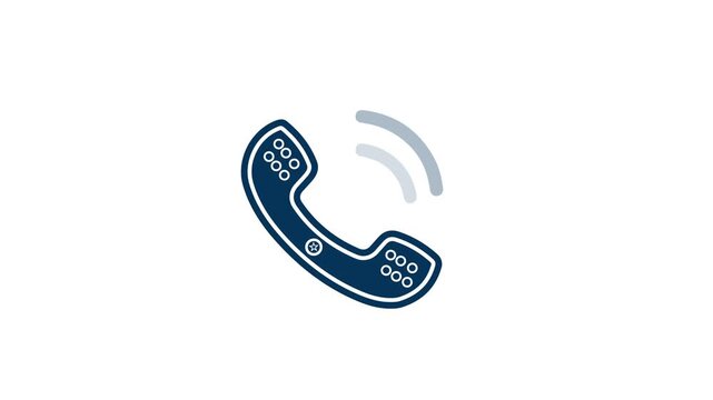phone call button icon with ringing audio sound wave and radio signal, Incoming Telephone call icon animation. Smart phone call ring, contact us button icon