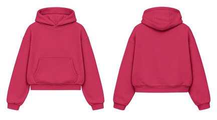Dusty Pink Hoodie Mockup Front and Back View Isolated on Transparent Background for Apparel Design © Drip