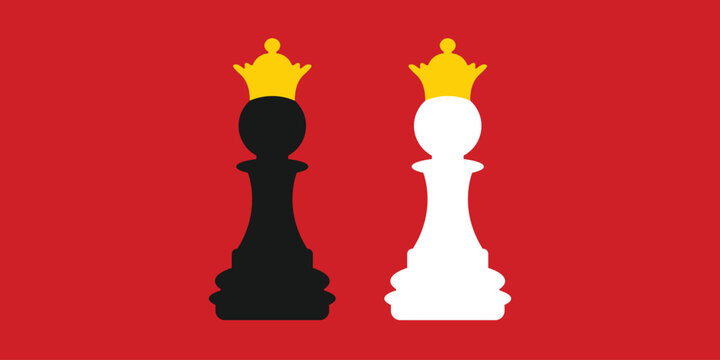 Chess pawn and king background. Born to be a king banner. Chess design wallpaper