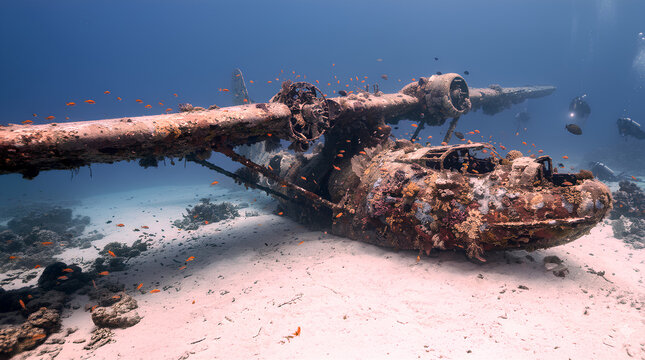 Sunken WWII Aircraft underwater Biak Papua